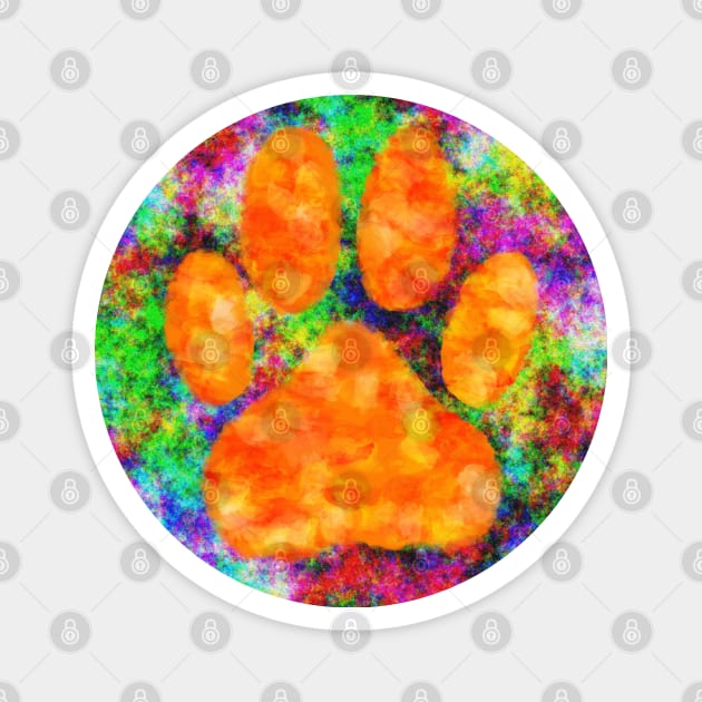 Watercolor Dog Paw Print Magnet by Braznyc